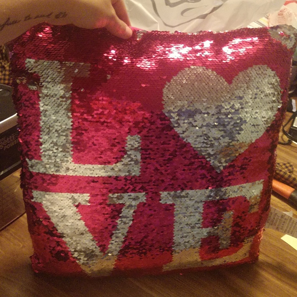 Sequin pillow